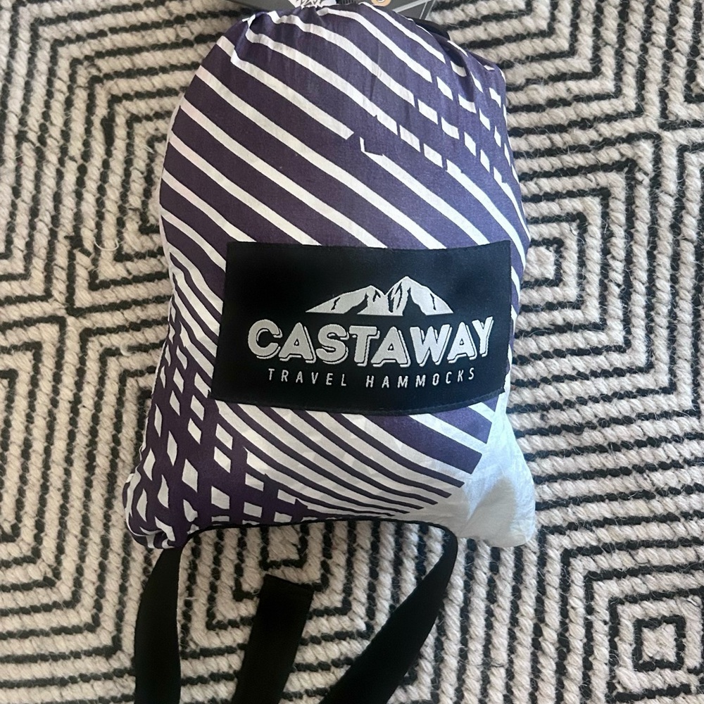 Castaway Navy, White and Red Travel Hammock